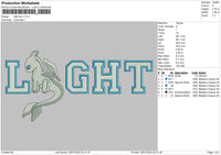 Lightdragon Embroidery File 6 sizes