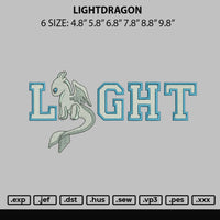 Lightdragon Embroidery File 6 sizes