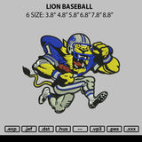 Lion Baseball Embroidery File 6 sizes