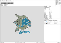 Lion L Embroidery File 6 sizes