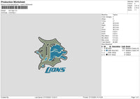 Lion L Embroidery File 6 sizes