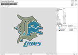 Lion L Embroidery File 6 sizes