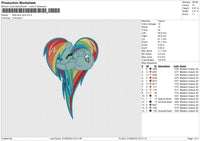 little pony love Embroidery