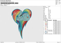 little pony love Embroidery
