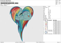 little pony love Embroidery