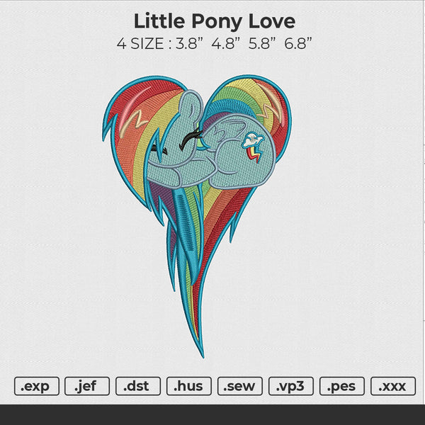 little pony love Embroidery