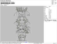 Lines Anime NARUTO FRIENDS Embroidery