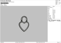 Keylock Heart Embroidery File 2 Files