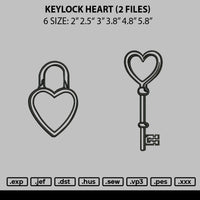 Keylock Heart Embroidery File 2 Files