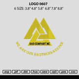 Logo 0607 Embroidery File 6 sizes