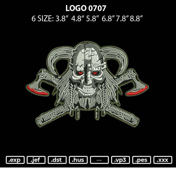 Logo 0707 Embroidery File 6 sizes
