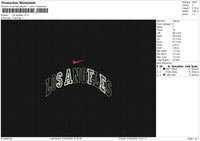 Los Angeles Swoosh Emboidery File 6 sizes