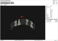 Los Angeles Swoosh Emboidery File 6 sizes