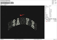 Los Angeles Swoosh Emboidery File 6 sizes