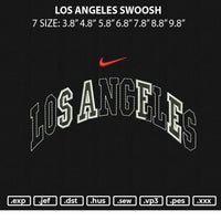 Los Angeles Swoosh Emboidery File 6 sizes