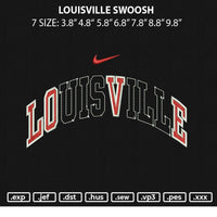 Louisville Swoosh Embroidery File 6 sizes