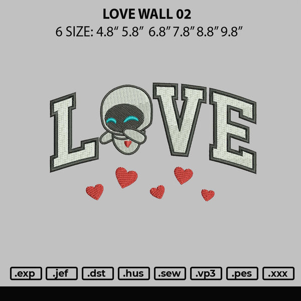 Love Wall 02 Embroidery File 6 sizes