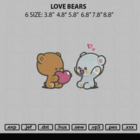 Love Bears Embroidery File 6 sizes