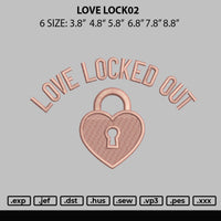 Love Lock02 Embroidery File 6 sizes