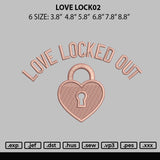 Love Lock02 Embroidery File 6 sizes