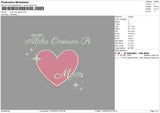 Love Mom Alpha Embroidery File 6 sizes