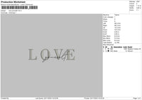 Love Text 2411 Embroidery File 6 sizes