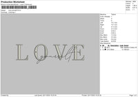 Love Text 2411 Embroidery File 6 sizes