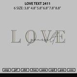 Love Text 2411 Embroidery File 6 sizes