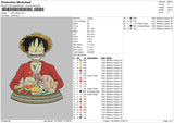 Luffy Eating Embroidery