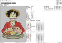 Luffy Eating Embroidery