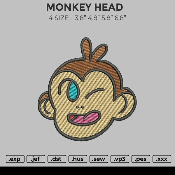 Monkey head Embroidery