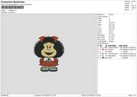 Woman Cartoon Embroidery File 6 sizes