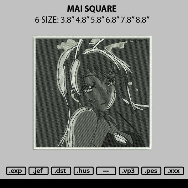 Mai Square Embroidery File 6 sizes