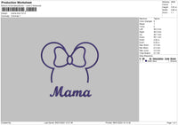 Mama Bow Embroidery File 6 sizes