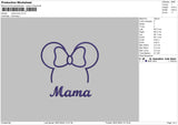 Mama Bow Embroidery File 6 sizes