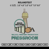 Rolandtext Embroidery File 6 sizes