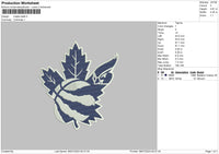 Maple Leafe Embroidery File 6 sizes