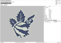 Maple Leafe Embroidery File 6 sizes