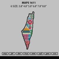 Maps 1611 Embroidery File 6 sizes