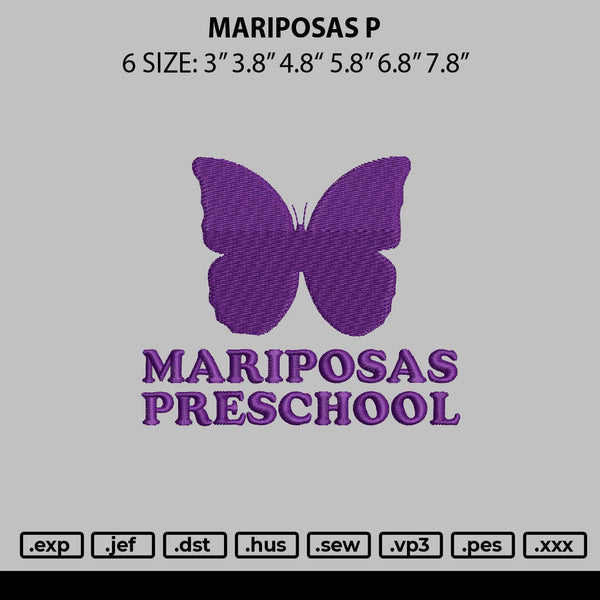 Mariposas P Embroidery File 6 sizes