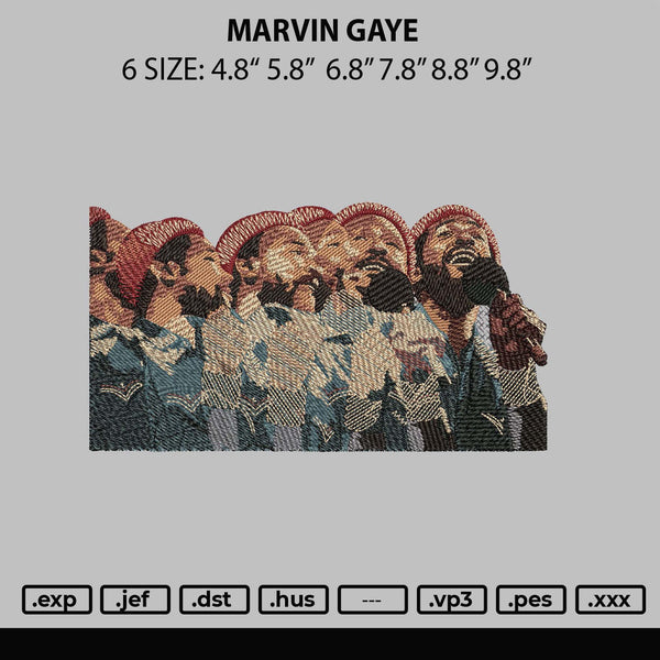 Marvin Gaye Embroidery File 6 sizes