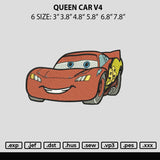 Queen Car V4 Embroidery File 6 sizes