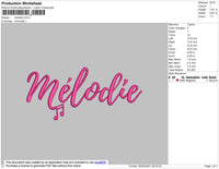 Melody Text Embroidery