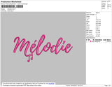 Melody Text Embroidery