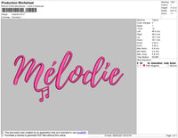 Melody Text Embroidery