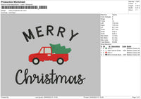 Merry Xmas Car Embroidery File 6 sizes