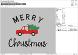 Merry Xmas Car Embroidery File 6 sizes