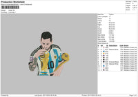 Messi 0311 Embroidery File 6 sizes