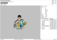 Messi 0311 Embroidery File 6 sizes