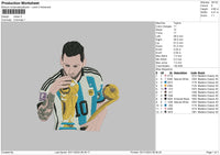 Messi 0311 Embroidery File 6 sizes